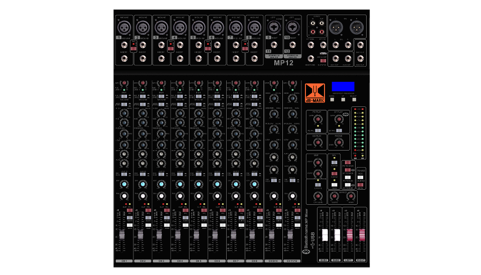 DB-MARK MP系列两编组USB录音实况调音台MP12 MP16 MP24
